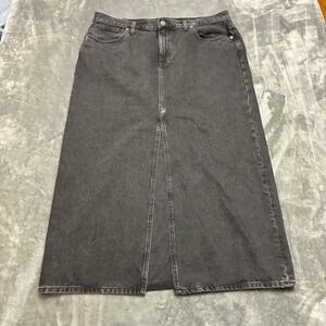Madewell Black Denim Maxi Skirt Slit‎ Womens Sz.31